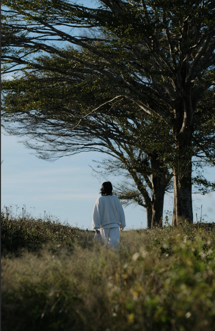 Individual walking in nature